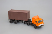 Камский грузовик 54112 контейнеровоз оранжевый/коричневый контейнер