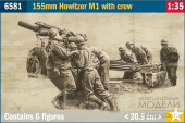 Сборная модель M1 155mm Gun with crew