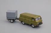УАЗ-3741 грузовой фургон (металл)  с прицепом "СХ тент", 