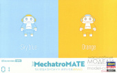 64516-Миниатюрные роботы Tiny MechatroMATE No.01, набор из 2-х пластиковых моделей (небесно-голубой и оранжевый, сборка без клея)