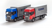 Scania CR грузовик с тентом, синий/серый