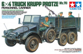 Сборная модель Немецкий грузовик Krupp Protze 6х4 с тремя фигурами