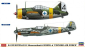 Сборная модель Набор B-239 Buffalo / Messerschmitt Bf109G-6 FAF (Set of 2)