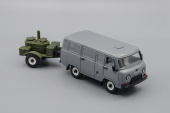 УАЗ-3741 грузовой фургон с прицепом кухня, серый