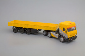 Камский грузовик-5410 тягач с трехосным прицепом, оранжевый