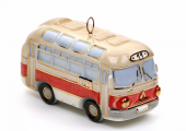 Елочная игрушка Автобус ЛАЗ с красной полосой
