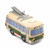 Елочная игрушка "Троллейбус" с зеленой полосой