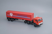 Камский грузовик 5410 п/п Россия с тентом и низким спойлером ( красный)