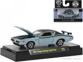 DODGE Charger Super Bee 1971 Gunmetal Gray Metallic with Black Vinyl Top and Black Stripes