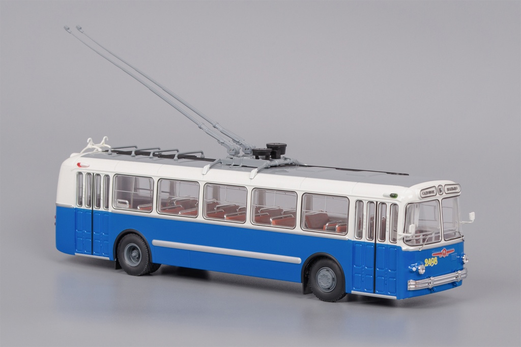 Модель троллейбуса 5 бело-синий (борт.номер)