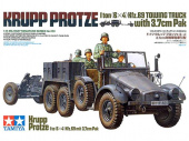 Сборная модель Krupp Protze 1ton (6[4) Kfz.69 Towing Truck with 3,7cm Pak New