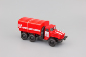 Игрушка Уральский грузовик с тентом пожарный,красный 12 см.