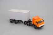Камский грузовик 54112 контейнеровоз оранжевый/серый контейнер